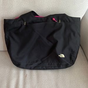 The North Face Large Nylon Tote Bag Yoga Bag Laptop Black & Hot Pink GUC Rare